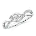 thumbnail image 1 of ANGARA Natural Diamond Infinity Twist Bypass Ring in 14K White Gold for Women (Size-3.2mm| Color-I-J| Clarity-I1-I2) | April Birthstone, Anniversary, Jewelry Gift for Women | Natural Diamond Ring, 1 of 9