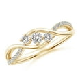 thumbnail image 1 of ANGARA Natural Diamond Infinity Twist Bypass Ring in 14K Yellow Gold for Women (Size-3.2mm| Color-I-J| Clarity-I1-I2) | April Birthstone, Anniversary, Jewelry Gift for Women | Natural Diamond Ring, 1 of 9