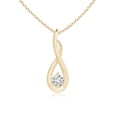 thumbnail image 1 of ANGARA Natural Infinity Twist Diamond Pendant in 14K Yellow Gold for Women (Size-3.2mm| Color-H| Clarity-SI2) | April Birthstone, Anniversary, Jewelry Gift for Women | Natural Diamond Necklace, 1 of 7