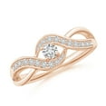thumbnail image 1 of ANGARA Natural 0.13 Ct. Diamond Solitaire Promise Ring in 14K Rose Gold for Women (Ring Size: 3.5), 1 of 9