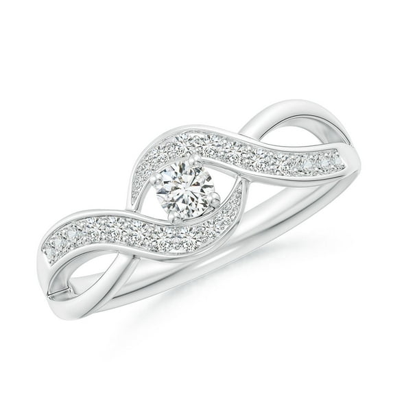 ANGARA Natural Solitaire Diamond Infinity Promise Ring in 14K White Gold for Women (Size-3.2mm| Color-H| Clarity-SI2) | April Birthstone, Anniversary, Jewelry Gift for Women | Natural Diamond Ring