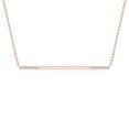 thumbnail image 1 of ANGARA Natural & Baguette Diamond Horizontal Bar Pendant in 14K Rose Gold for Women (Size-3x1.5mm| Color-H| Clarity-SI2) | Anniversary, Jewelry Gift for Women | Natural Diamond Necklace, 1 of 8