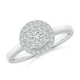 thumbnail image 1 of ANGARA Natural 0.14 Ct. Diamond Halo Ring in 14K White Gold for Women (Ring Size: 12), 1 of 9