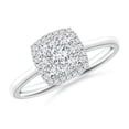 thumbnail image 1 of ANGARA Natural Cushion Composite Diamond Halo Ring in 14K White Gold for Women (Size-3.3mm| Color-G| Clarity-VS2) | April Birthstone, Anniversary, Jewelry Gift for Women | Natural Diamond Ring, 1 of 8
