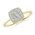 thumbnail image 1 of ANGARA Natural 0.14 Ct. Diamond Halo Ring in 14K Yellow Gold for Women (Ring Size: 12), 1 of 9
