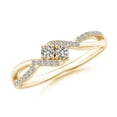 thumbnail image 1 of ANGARA Natural Two Stone Diamond Split Shank Bypass Ring in 14K Yellow Gold for Women (Size-2.5mm| Color-K| Clarity-I3) | April Birthstone, Anniversary, Jewelry Gift for Women | Natural Diamond Ring, 1 of 8