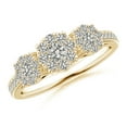 thumbnail image 1 of ANGARA Natural Composite Diamond Three Stone Ring in 14K Yellow Gold for Women (Size-3.3mm| Color-K| Clarity-I3) | April Birthstone, Anniversary, Jewelry Gift for Women | Natural Diamond Ring, 1 of 9