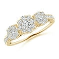 thumbnail image 1 of ANGARA Natural Composite Diamond Three Stone Ring in 14K Yellow Gold for Women (Size-3.3mm| Color-H| Clarity-SI2) | April Birthstone, Anniversary, Jewelry Gift for Women | Natural Diamond Ring, 1 of 8