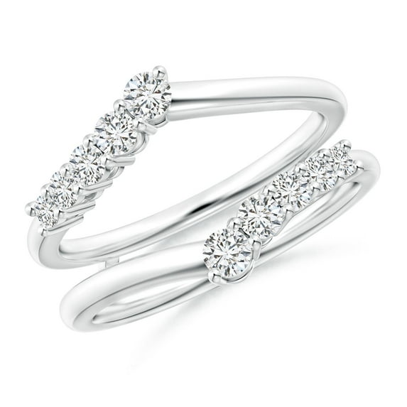 ANGARA Natural Journey Diamond Ring Wrap in 14K White Gold for Women (Size-2.6mm | Color-H | Clarity-SI2) | April Birthstone, Birthday, Anniversary, Jewelry Gift for Women | Natural Diamond Ring