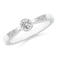 thumbnail image 1 of ANGARA Natural Tapered Diamond Solitaire Promise Ring in 14K White Gold for Women (Size-3.4mm| Color-I-J| Clarity-I1-I2) | April Birthstone, Anniversary, Jewelry Gift for Women | Natural Diamond Ring, 1 of 7