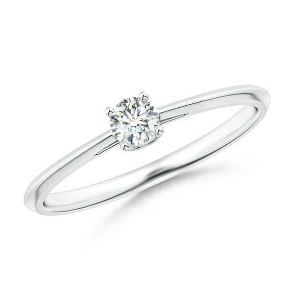 ANGARA Natural Classic Diamond Solitaire Engagement Ring in 14K White Gold for Women (Size-3.4mm| Color-G| Clarity-VS2) | April Birthstone, Anniversary, Jewelry Gift for Women | Natural Diamond Ring