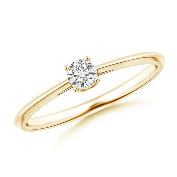 ANGARA Natural Classic Diamond Solitaire Engagement Ring in 14K Yellow Gold for Women (Size-3.4mm| Color-H| Clarity-SI2) | April Birthstone, Anniversary, Jewelry Gift for Women | Natural Diamond Ring
