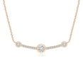 thumbnail image 1 of ANGARA Natural Spaced Out Diamond Curved Bar Pendant in 14K Rose Gold for Women (Size-3.4mm| Color-H| Clarity-SI2) | April Birthstone, Anniversary, Jewelry Gift for Women | Natural Diamond Necklace, 1 of 8