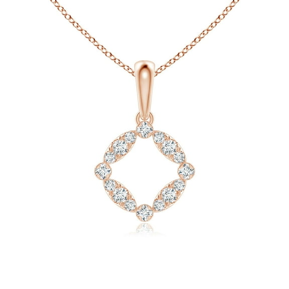 ANGARA Natural and Dot Diamond Circle Pendant in 14K Rose Gold for Women (Size-1.65mm| Color-G| Clarity-VS2) | April Birthstone, Anniversary, Jewelry Gift for Women | Natural Diamond Necklace