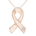 thumbnail image 1 of ANGARA Natural 0.16 Ct. Diamond Fashion Pendant Necklace in 14K Rose Gold for Women with 18 Inch Chain, 1 of 7