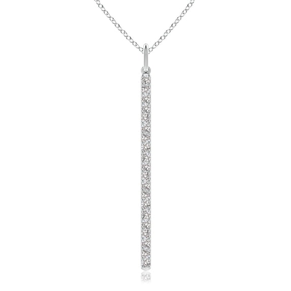 ANGARA Natural Diamond Vertical Bar Pendant in 14K White Gold for Women (Size-1.2mm| Color-I-J| Clarity-I1-I2) | April Birthstone, Anniversary, Jewelry Gift for Women | Natural Diamond Necklace