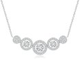 thumbnail image 1 of ANGARA Natural Diamond Halo Necklace in 14K White Gold for Women (Size-3.5mm | Color-H | Clarity-SI2) | April Birthstone, Birthday, Anniversary, Jewelry Gift for Women | Natural Diamond Necklace, 1 of 8