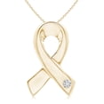 thumbnail image 1 of ANGARA Natural Gypsy-Set Diamond Ribbon Pendant in 14K Yellow Gold for Women (Size-3.5mm| Color-H| Clarity-SI2) | April Birthstone, Anniversary, Jewelry Gift for Women | Natural Diamond Necklace, 1 of 7
