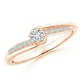 thumbnail image 1 of ANGARA Natural 0.16 Ct. Diamond Fashion Promise Ring in 14K Rose Gold for Women (Ring Size: 3), 1 of 8