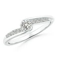 thumbnail image 1 of ANGARA Natural Six Diamond Bypass Promise Ring in 14K White Gold for Women (Size-3.5mm| Color-I-J| Clarity-I1-I2) | April Birthstone, Anniversary, Jewelry Gift for Women | Natural Diamond Ring, 1 of 9