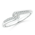 thumbnail image 1 of ANGARA Natural Six Prong-Set Diamond Bypass Promise Ring in 14K White Gold for Women (Size-3.5mm| Color-H| Clarity-SI2) | April Birthstone, Anniversary, Jewelry Gift for Women | Natural Diamond Ring, 1 of 9