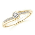 thumbnail image 1 of ANGARA Natural Six Diamond Bypass Promise Ring in 14K Yellow Gold for Women (Size-3.5mm| Color-I-J| Clarity-I1-I2) | April Birthstone, Anniversary, Jewelry Gift for Women | Natural Diamond Ring, 1 of 9