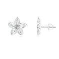 thumbnail image 1 of ANGARA Natural Diamond Plumeria Flower Earrings in 14K White Gold for Women (Size-2.7mm| Color-K| Clarity-I3) | April Birthstone, Anniversary, Jewelry Gift for Women | Natural Diamond Earrings, 1 of 7