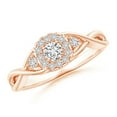 thumbnail image 1 of ANGARA Natural Pave-Set Halo Diamond Infinity Promise Ring in 14K Rose Gold for Women (Size-3.5mm| Color-H| Clarity-SI2) | April Birthstone, Anniversary, Jewelry Gift for Women | Natural Diamond Ring, 1 of 8