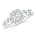 thumbnail image 1 of ANGARA Natural Diamond Cushion Promise Ring with Infinity Heart-Motifs in 14K White Gold for Women (Size-3mm| Color-G| Clarity-VS2) | Anniversary, Jewelry Gift for Women | Natural Diamond Ring, 1 of 8