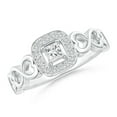 thumbnail image 1 of ANGARA Natural Diamond Cushion Promise Ring with Infinity Heart-Motifs in 14K White Gold for Women (Size-3mm| Color-H| Clarity-SI2) | Anniversary, Jewelry Gift for Women | Natural Diamond Ring, 1 of 8