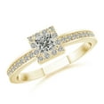 thumbnail image 1 of ANGARA Natural 0.16 Ct. Diamond Halo Ring in 14K Yellow Gold for Women (Ring Size: 9), 1 of 9