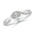 thumbnail image 1 of ANGARA Natural Diamond Infinity Twist Engagement Ring in 14K White Gold for Women (Size-2.7mm| Color-K| Clarity-I3) | April Birthstone, Anniversary, Jewelry Gift for Women | Natural Diamond Ring, 1 of 9