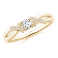 thumbnail image 1 of ANGARA Natural Diamond Criss-Cross Engagement Ring in 14K Yellow Gold for Women (Size-3.5mm| Color-G| Clarity-VS2) | April Birthstone, Anniversary, Jewelry Gift for Women | Natural Diamond Ring, 1 of 8