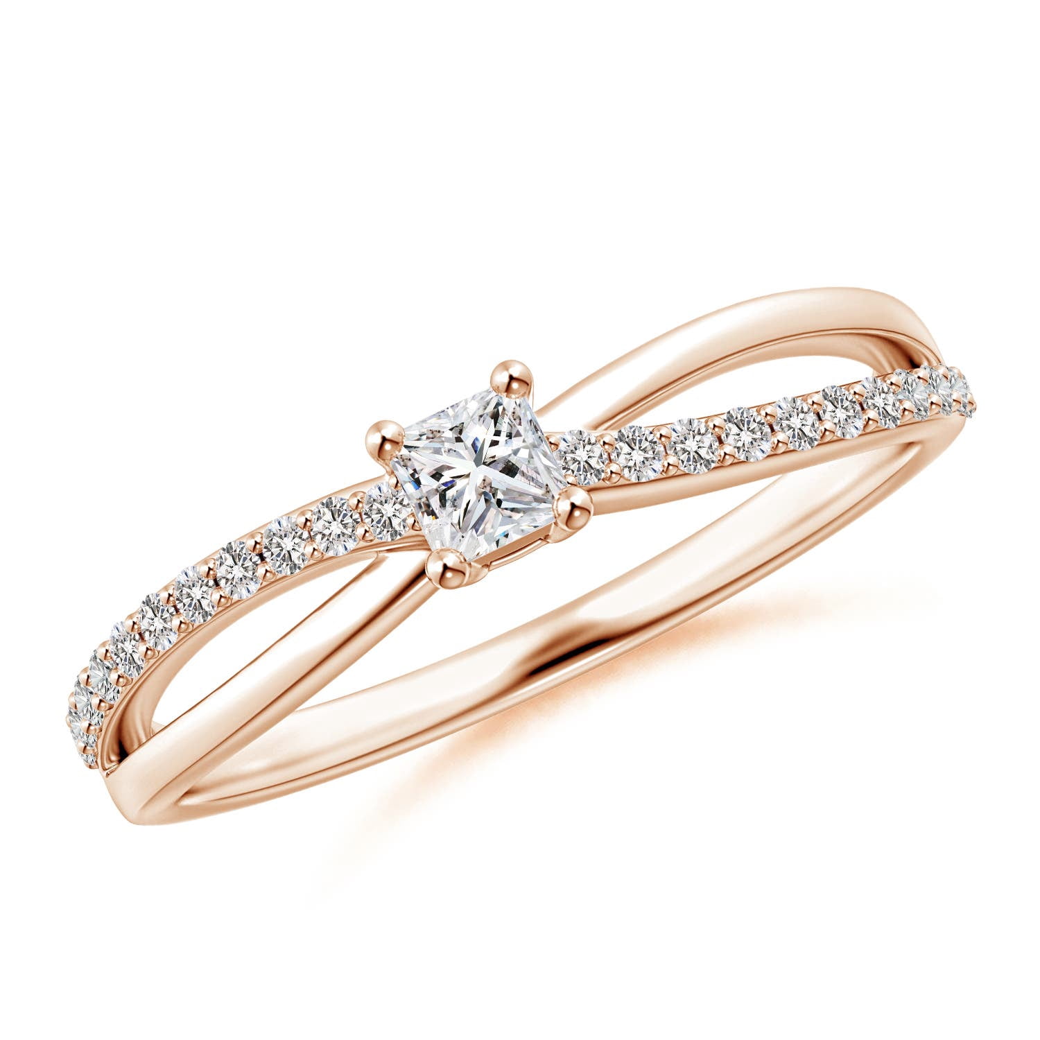 ANGARA Natural Prong Set Diamond Promise Ring in 14K Yellow Gold for Women  Color-G| Clarity-VS2) April Birthstone, Anniversary, Jewelry 