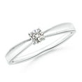 thumbnail image 1 of ANGARA Natural Reverse Tapered Diamond Solitaire Ring in 14K White Gold for Women (Size-3.5mm| Color-I-J| Clarity-I1-I2) | April Birthstone, Anniversary, Jewelry Gift for Women | Natural Diamond Ring, 1 of 6