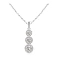 thumbnail image 1 of ANGARA Natural 0.16 Ct. Diamond Three Stone Pendant Necklace in 14K White Gold for Women with 18 Inch Chain, 1 of 7