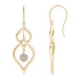 thumbnail image 1 of ANGARA Natural Diamond Cluster Earrings with Intertwined Leaf Frame in 14K Yellow Gold for Women (Size-1.4mm| Color-K| Clarity-I3) | Anniversary, Jewelry Gift for Women | Natural Diamond Earrings, 1 of 7