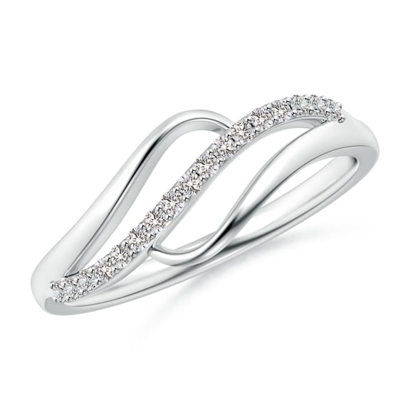 ANGARA Natural 0.17 Ct. Diamond Fashion Ring in 14K White Gold for Women (Ring Size: 12)