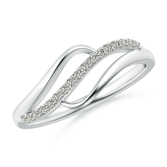 ANGARA Natural 0.17 Ct. Diamond Fashion Ring in 14K White Gold for Women (Ring Size: 3)