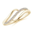 thumbnail image 1 of ANGARA Natural Diamond Swirl Bypass Ring in 14K Yellow Gold for Women (Size-1.3mm | Color-I-J | Clarity-I1-I2) | April Birthstone, Birthday, Anniversary, Jewelry Gift for Women | Natural Diamond Ring, 1 of 9