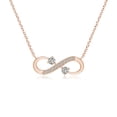 thumbnail image 1 of ANGARA Natural Sideways Infinity Diamond Necklace in 14K Rose Gold for Women (Size-2.8mm| Color-K| Clarity-I3) | April Birthstone, Anniversary, Jewelry Gift for Women | Natural Diamond Necklace, 1 of 7