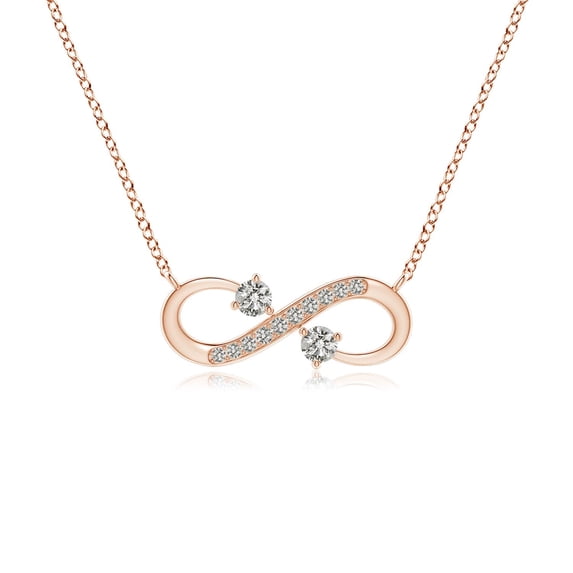 ANGARA Natural Sideways Infinity Diamond Necklace in 14K Rose Gold for Women (Size-2.8mm| Color-K| Clarity-I3) | April Birthstone, Anniversary, Jewelry Gift for Women | Natural Diamond Necklace