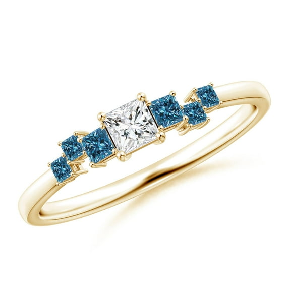ANGARA Natural 0.18 Ct. Diamond Fashion Ring in 14K Yellow Gold for Women (Ring Size: 3)