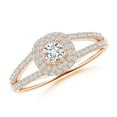 thumbnail image 1 of ANGARA Natural Diamond Ring with Accented Split Shank in 14K Rose Gold for Women (Size-3.7mm| Color-H| Clarity-SI2) | April Birthstone, Anniversary, Jewelry Gift for Women | Natural Diamond Ring, 1 of 9