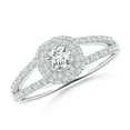thumbnail image 1 of ANGARA Natural 0.18 Ct. Diamond Halo Ring in 14K White Gold for Women (Ring Size: 3.5), 1 of 10