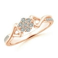 thumbnail image 1 of ANGARA Natural Diamond Cluster Promise Ring in 14K Rose Gold for Women (Size-1.8mm| Color-K| Clarity-I3) | April Birthstone, Anniversary, Jewelry Gift for Women | Natural Diamond Ring, 1 of 8