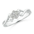 thumbnail image 1 of ANGARA Natural Diamond Cluster Promise Ring in 14K White Gold for Women (Size-1.8mm| Color-I-J| Clarity-I1-I2) | April Birthstone, Anniversary, Jewelry Gift for Women | Natural Diamond Ring, 1 of 7