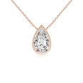 thumbnail image 1 of ANGARA Natural Diamond Solitaire Pendant in 14K Rose Gold for Women (Size-4x2.5mm| Color-I-J| Clarity-I1-I2) | April Birthstone, Anniversary, Jewelry Gift for Women | Natural Diamond Necklace, 1 of 8