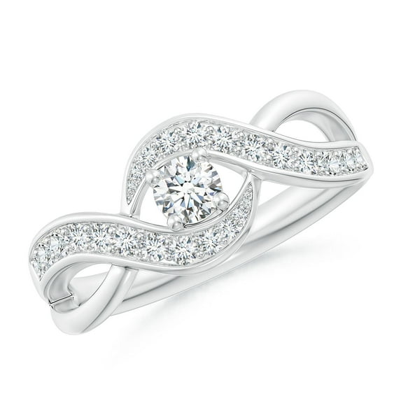 ANGARA Natural Solitaire Diamond Infinity Promise Ring in 14K White Gold for Women (Size-3.7mm| Color-G| Clarity-VS2) | April Birthstone, Anniversary, Jewelry Gift for Women | Natural Diamond Ring