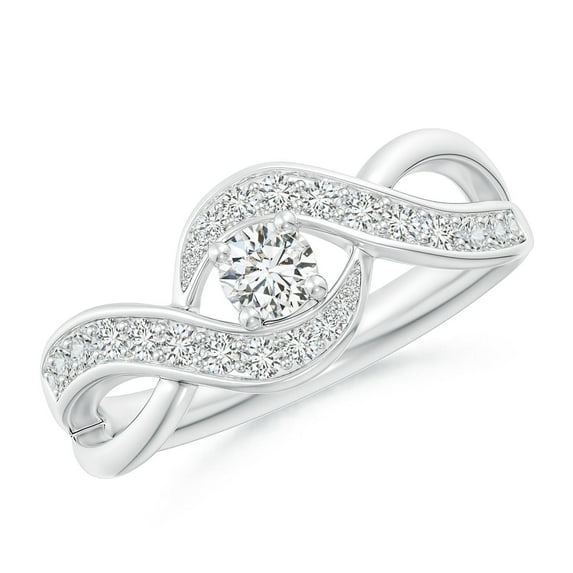 ANGARA Natural Diamond Infinity Promise Ring in 925 Sterling Silver for Women (Size-3.7mm| Color-H| Clarity-SI2) | April Birthstone, Anniversary, Jewelry Gift for Women | Natural Diamond Ring